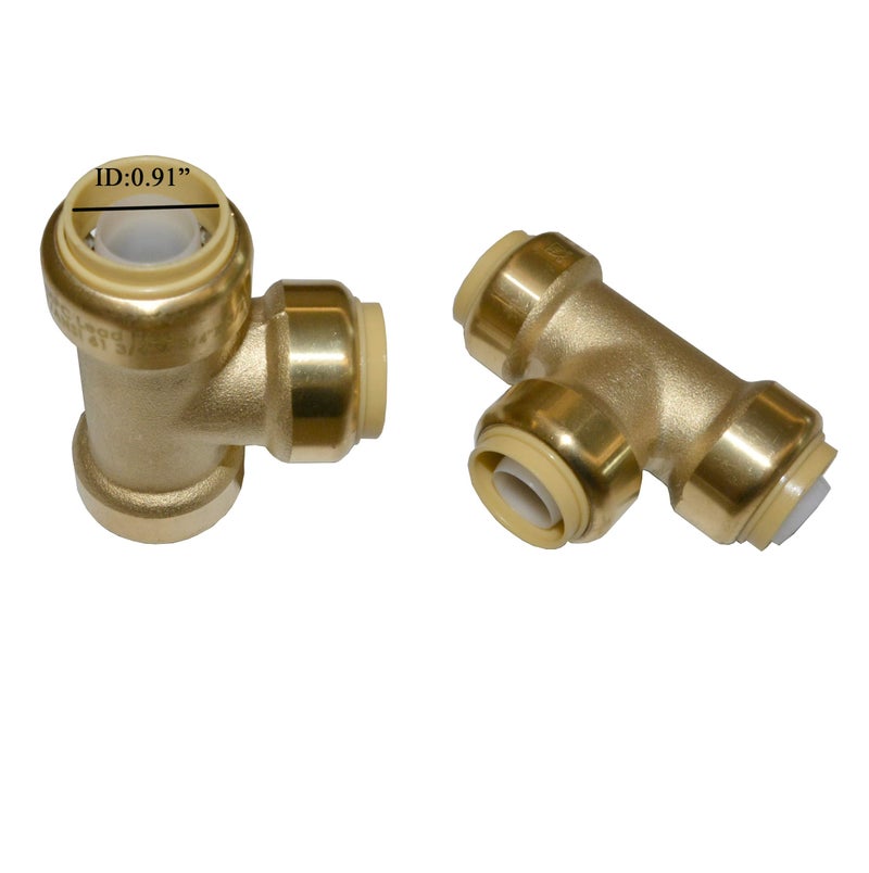 HQMPC Pex fitting 3/4" Push Fit Plumbing Tee, Pex Fititng Push-to-Connect Plumbing Fittings, PEX, CPVC, No Pb (2PCS, 3/4 Inch) - Image 3